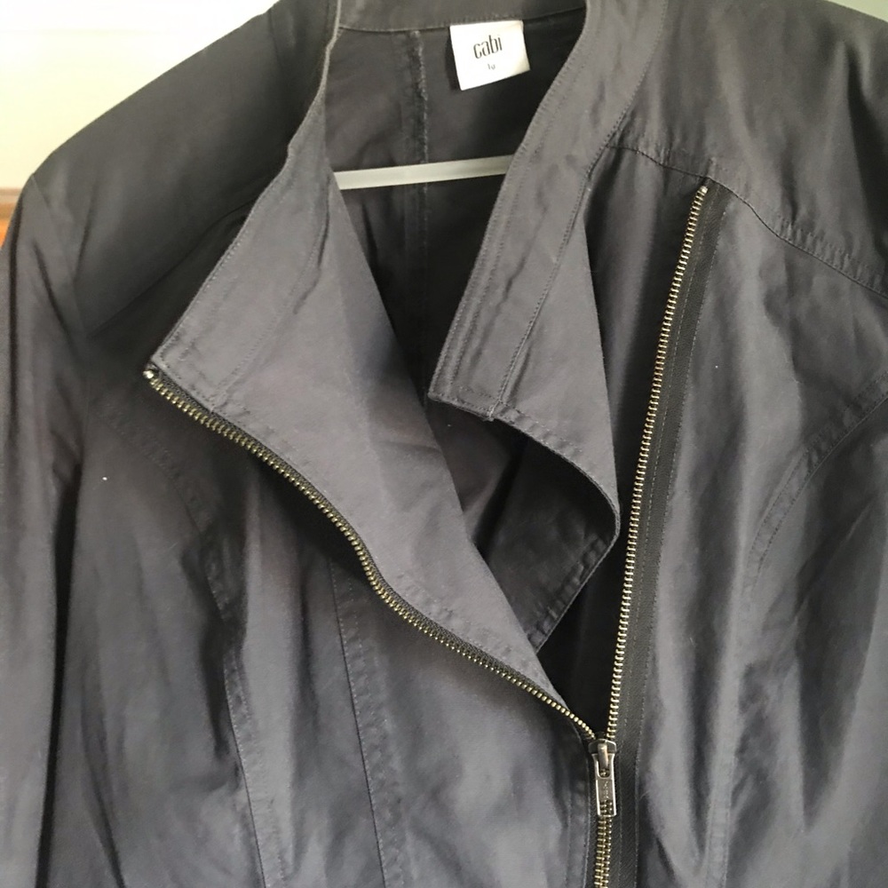 CaBi lightweight jacket with asymmetrical zipper